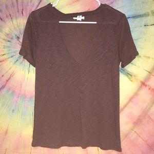 full tilt mauve/brown cut-out tee